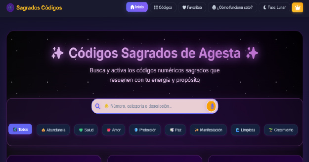 Página web personalizada para Sagrados Códigos - Desarrollo web profesional en Colombia